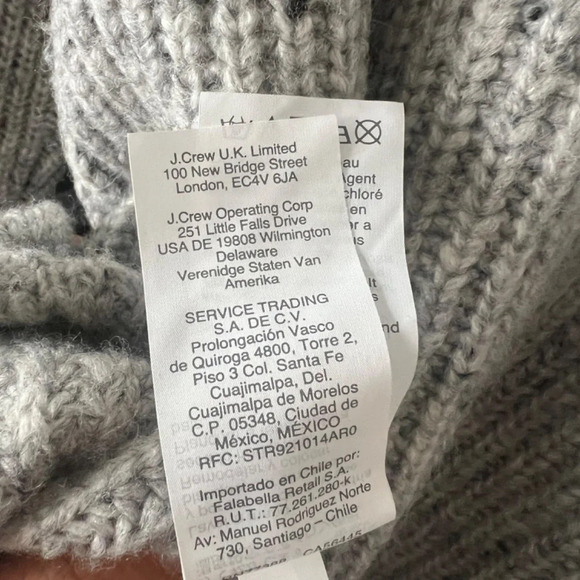 Madewell Mercer Knit Turtleneck Grey Wool Blend Sweater Size Medium EUC - Picture 7 of 7